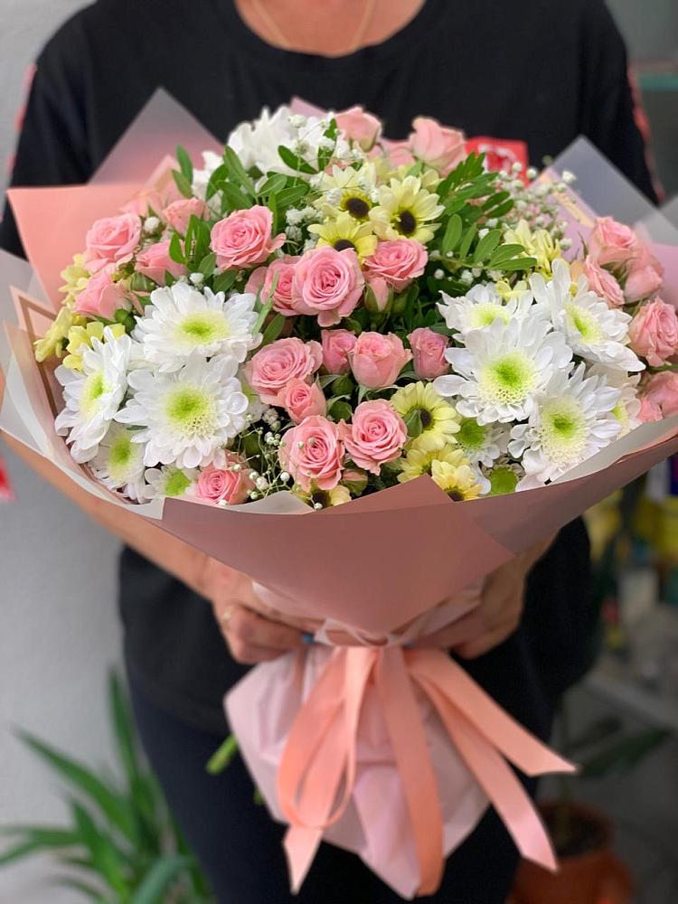 Букет цветов из: Розы и Хризантемы в Степанщино