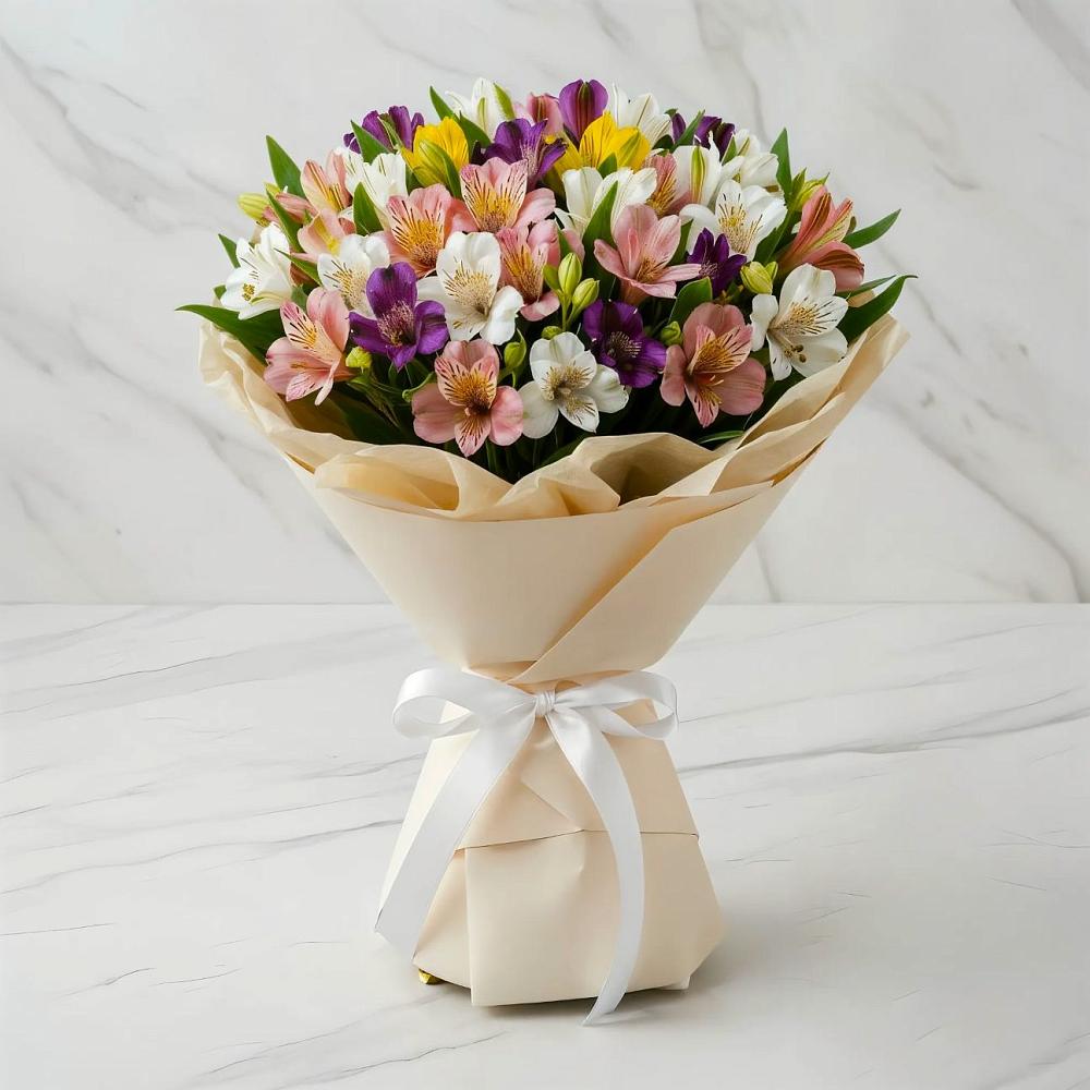 Букет цветов из: Альстромерии в Степанщино