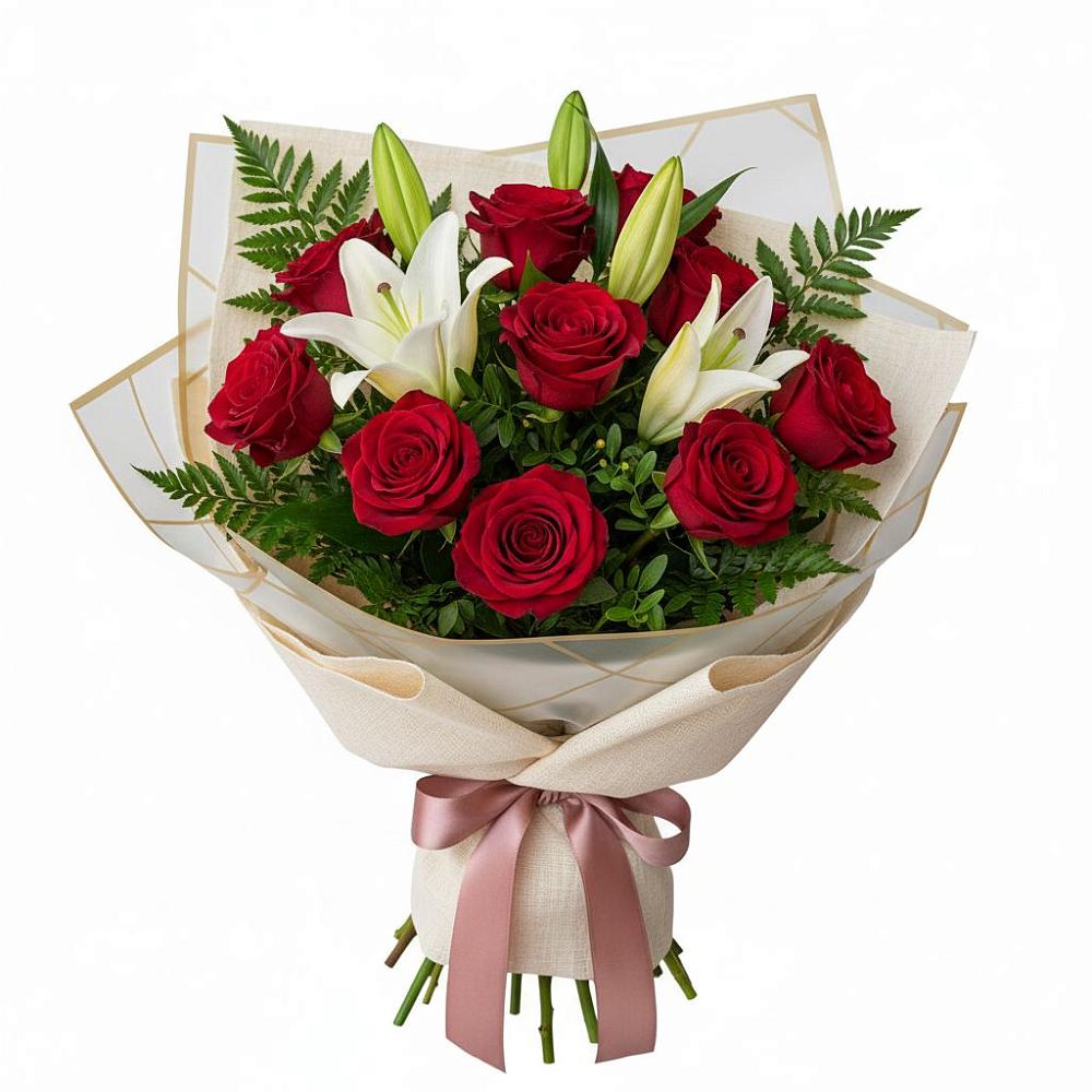 Букет цветов из: Лилии и Розы в Степанщино