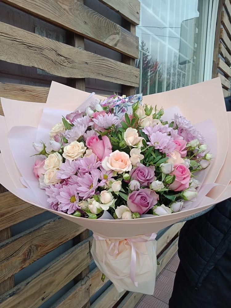 Букет цветов из: Розы и Хризантемы в Степанщино