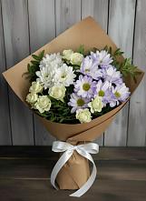 Букет цветов из:  Хризантемы и Розы в Степанщино
