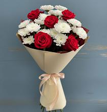 Букет цветов из:  Розы и Хризантемы в Степанщино
