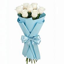 Букет 7 белых роз Проуд в Степанщино