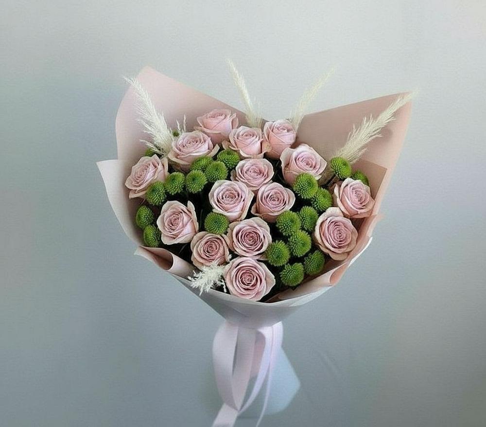 Букет цветов из: Розы и Хризантемы в Степанщино