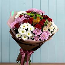 Букет цветов из:  Розы, Хризантемы и Альстромерии в Степанщино