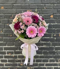 Букет цветов из:  Герберы и Хризантемы в Степанщино