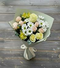 Букет цветов из:  Альстромерии, Розы и Хризантемы #REPLACE_PRED# Степанщино
