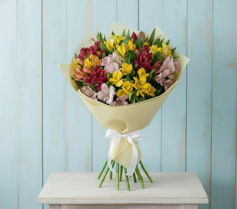 Букет цветов из: Альстромерии в Степанщино