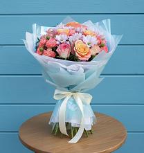 Букет цветов из:  Хризантемы и Розы в Степанщино